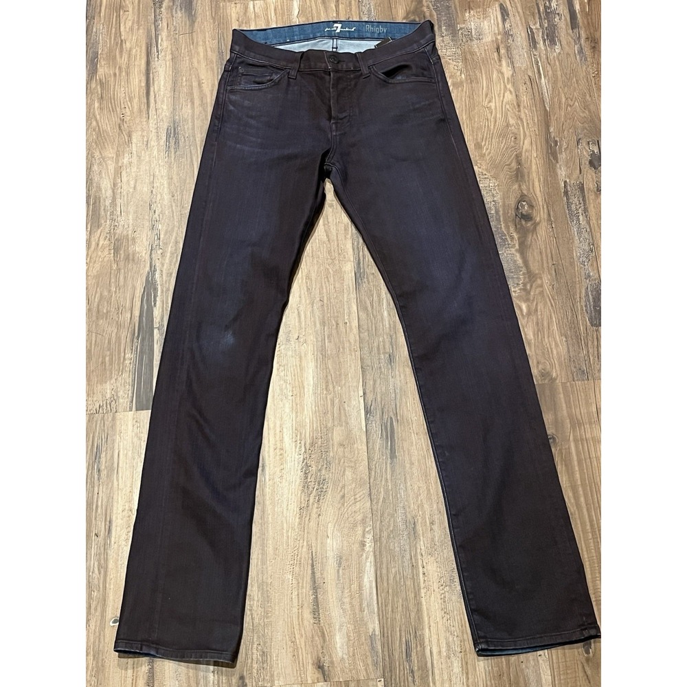 7 Seven For All Mankind Womens Purple Jeans Straight Ankle Size 28